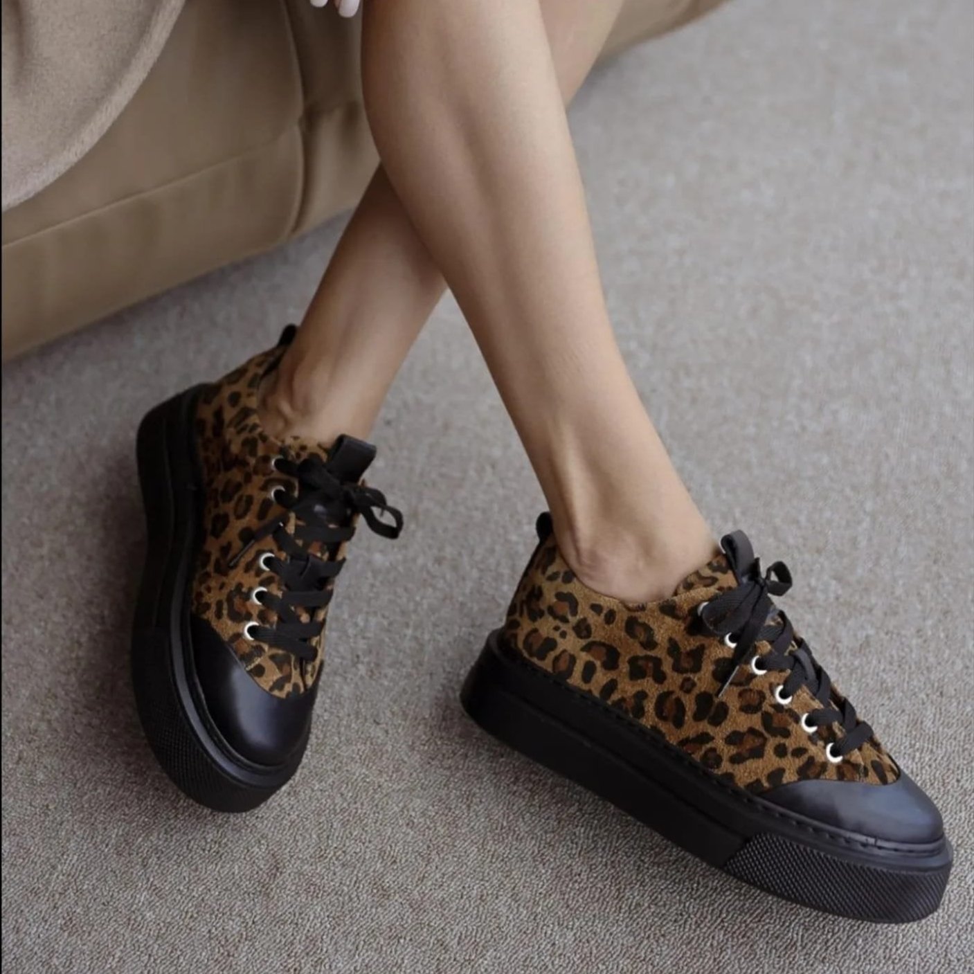 Fashionable Leopard Print Soft-Soled Shoes