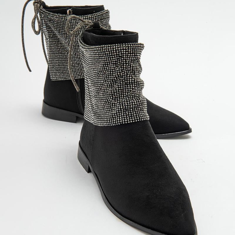 【Autumn Coming】Rhinestone Sparkle Ankle Boots