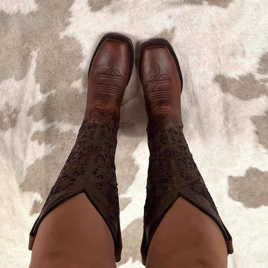 【Autumn Coming】Retro Square Toe Western Boots